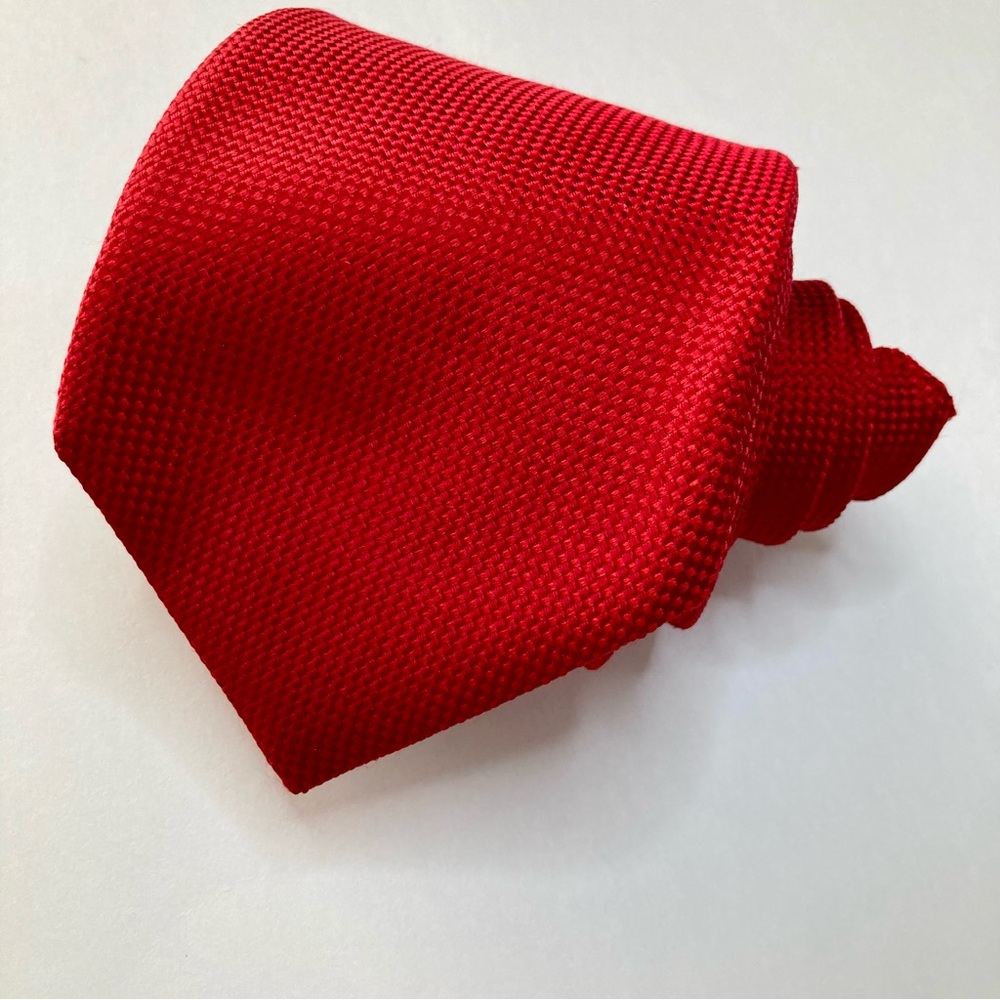 Daniel Cremieux Red 100% Silk Classic Handmade Tie, 3.5” - Picture 8 of 8